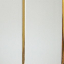 Панель ПВХ Белая лакированная 2 секции, Золото 3000*240*8мм