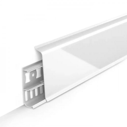 Плинтус Ideal Deconika 85, 001-G Белый глянцевый, 2200х85х21