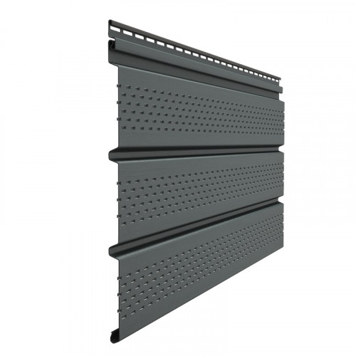 Софит с перфорацией всех листов 3000*305мм, графит Деке PREMIUM