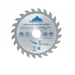 Диск пильный по дереву 200х32(30)мм, 24 зуба, Vertextools 200-24-32