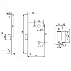 Защелка межкомнатная Фабрика замков 170 CP Хром