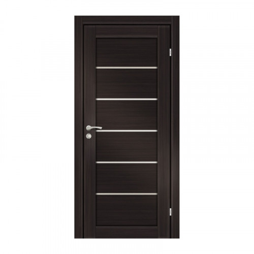 Дверь из экошпона со стеклом без притвора 600*2000мм Канзас Венге Олови