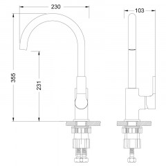 Смеситель для кухни поворотный излив, Аура LeMark LM0605C