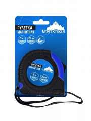 Рулетка 5м*25мм магнитная VertexTools 3120-05-25