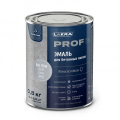 Эмаль для бетонных полов RAL 7040 Серое окно 0.8кг Лакра Prof IT