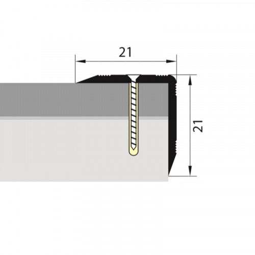 Угол 21х21х1800мм Дуб Медовый алюминиевый Русский профиль