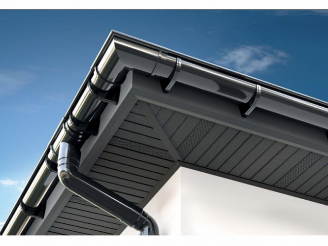 Софит с перфорацией среднего листа 3000*305мм, графит Деке PREMIUM