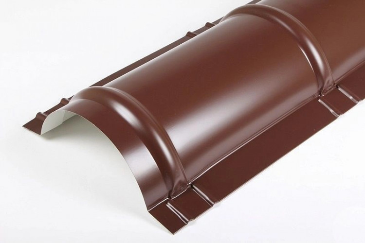 Конек металлочерепичный 0.45 2м стандарт ПЭ RAL8004 Коричневая медь