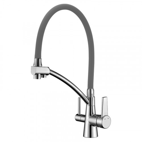 Смеситель для кухни с подключением к фильтру серый Comfort LeMark LM3071C-Gray
