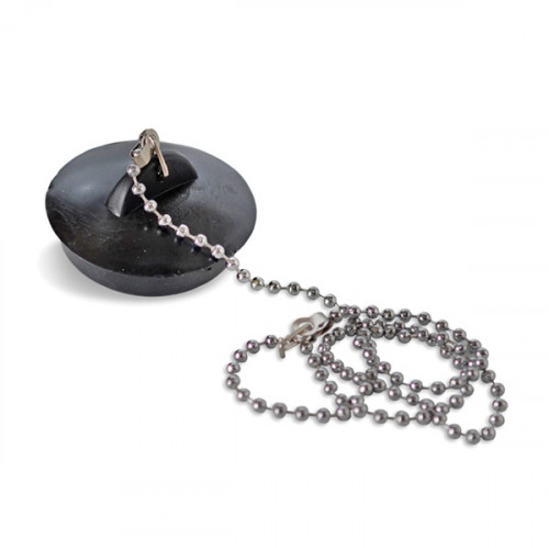 Пробка для сифона d=38 с цепочкой черная 61-0-062