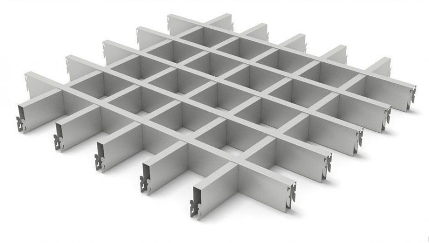 Грильято в сборе 200х200 мм, алюминий Металлик серебристый Эконом