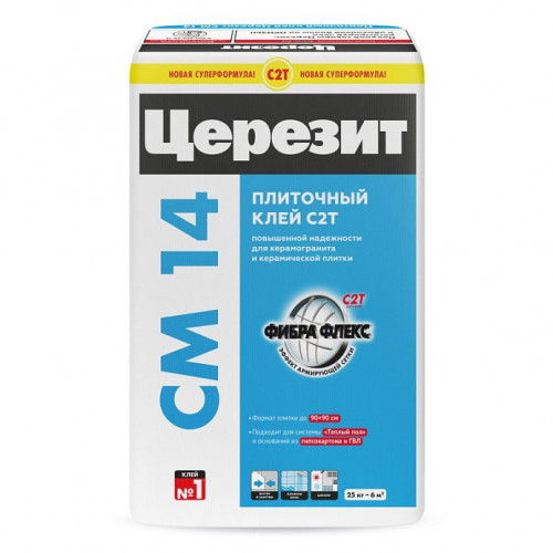 Клей для плитки Церезит CM 14, морозостойкий, класс C2Т, 25 кг