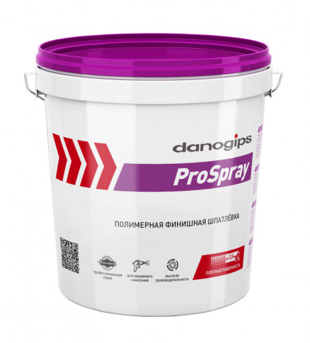 Шпаклевка готовая полимерная Danogips ProSpray для машинного нанесения, 25кг (15л)