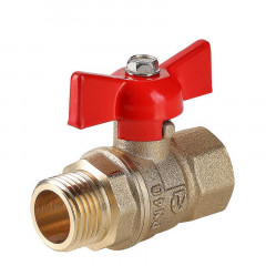 Кран шаровой 3/4 дюйма Стандарт, рукоятка бабочка, резьба внутренняя/наружная Valtec VT.123.GN.05