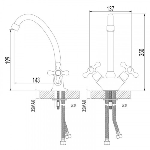 Смеситель для кухни поворотный излив, Standard LeMark LM2104C