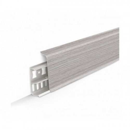 Плинтус Ideal Deconika 85, 253 Ясень серый, 2200х85х21
