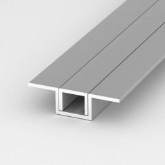 Алюминиевый П профиль, заглушка для Омега, Хром, 3000мм