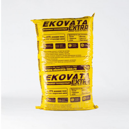 Эковата Экстра 15 кг насыпной целлюлозный утеплитель