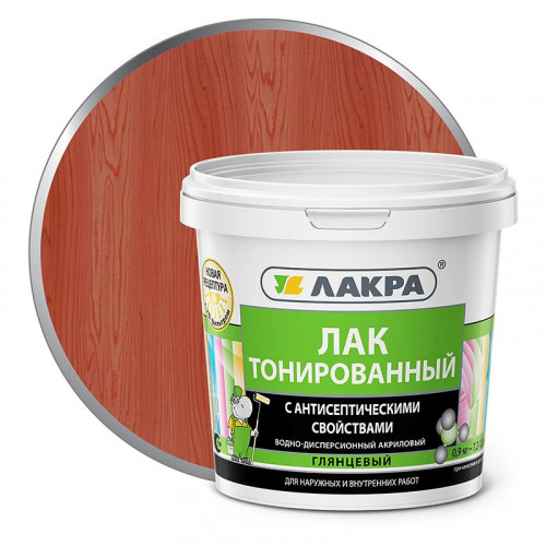 Лак тонированный акриловый 0.9кг Рябина, Лакра