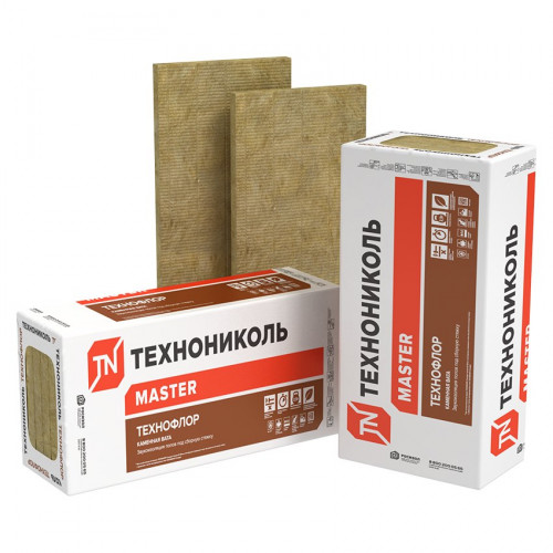 Теплоизоляция ТехноФлор Стандарт 110кг/м3 (50*600*1200) 6 шт. 4,32м2 (0,216м3) Технониколь