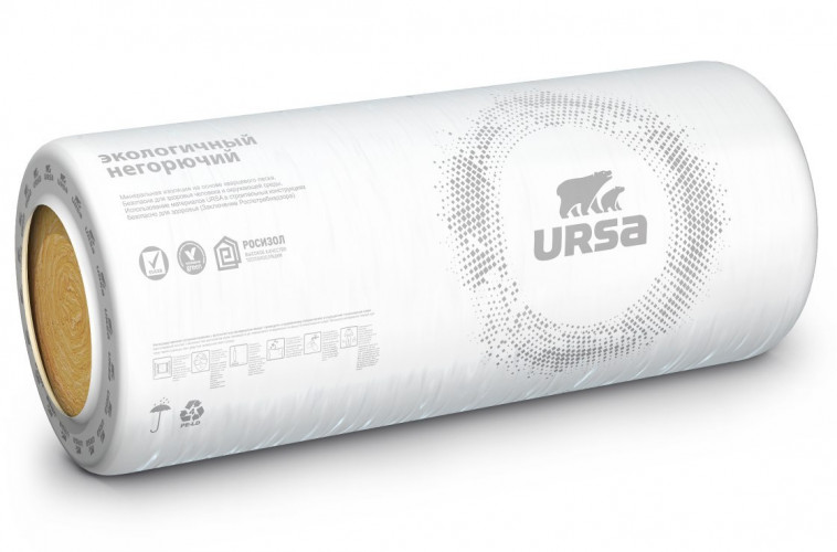 Утеплитель Ursa Geo 44RN 9кг/м3, 50х1220х8200мм, 2шт. 20м2, 1м3