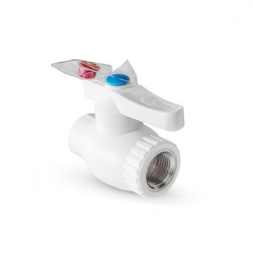 Кран шаровой 20мм*1/2 дюйма полипропиленовый, внутренняя резьба РТП 16207