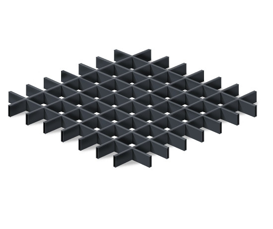 Грильято в сборе 200*200мм, алюминий Черный матовый Стандарт