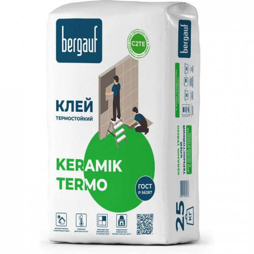 Клей для облицовки печей и каминов Bergauf Keramik Termo, 25кг