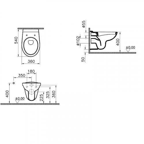 Комплект унитаза с инсталляцией Norm Fit 9773B099-7207 Микролифт Vitra