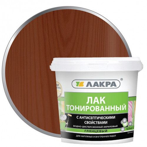 Лак тонированный акриловый 0.9кг Махагон, Лакра