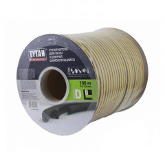 Уплотнитель самоклеящийся D100 9х7,5мм, черный Tytan 100м