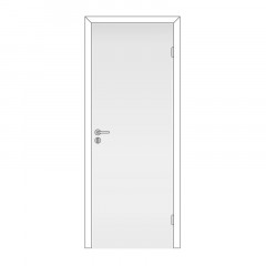 Дверь глухая (в комплекте) белая крашеная 800*2000 ГОСТ с замком 2014 Олови
