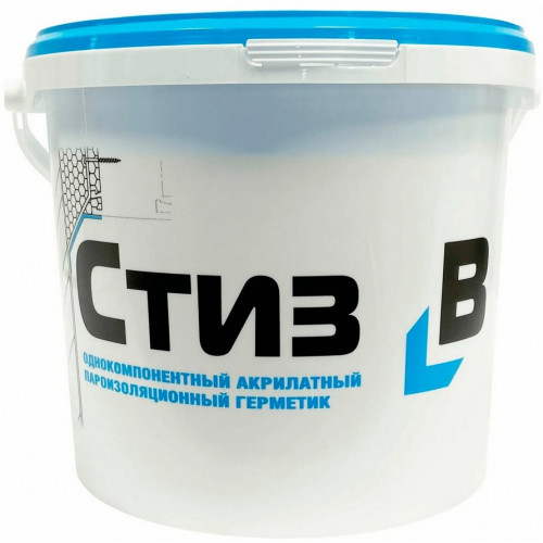 Герметик Сази Стиз B акрилатный, пароизоляционный 7 кг 5000 мл. белый