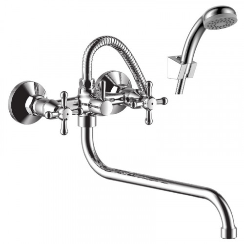 Смеситель универсальный круглый излив L=310мм Rossinka Y02-82