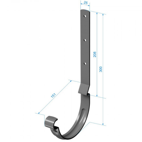 Крюк карнизный длинный металл, каштан Деке Stal Premium