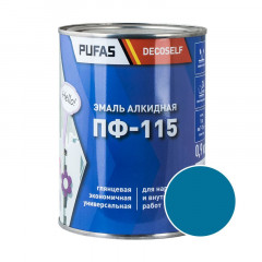 Эмаль ПФ-115 голубая Decoself Pufas, 0,9кг