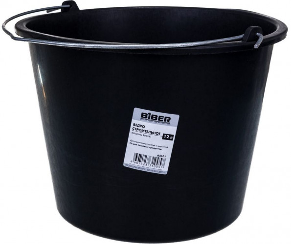Ведро строительное пластиковое круглое, 12л Бибер