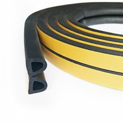 Уплотнитель самоклеящийся D40 12x10мм, черный 40м