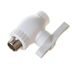 Кран шаровой 20мм*1/2 дюйма полипропиленовый, наружная резьба РТП 17136