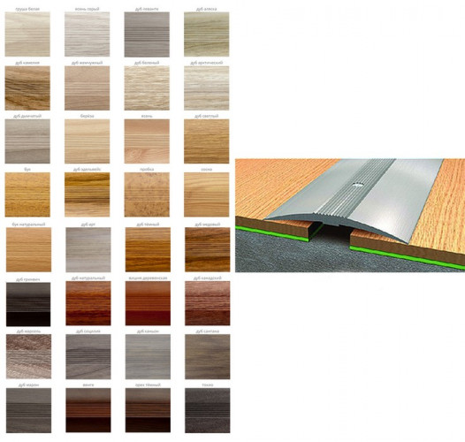 Стык 38х1800мм Вишня Деревенская алюминиевый Русский профиль