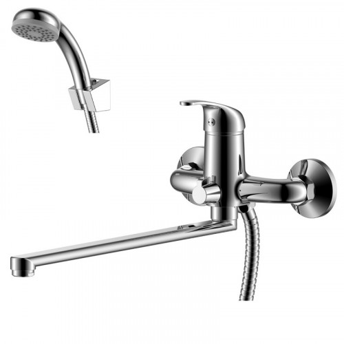 Смеситель для ванны плоский излив 350мм, хром Rossinka Y35-32