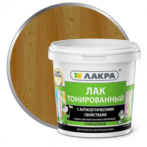 Лак тонированный акриловый 0.9кг Дуб, Лакра