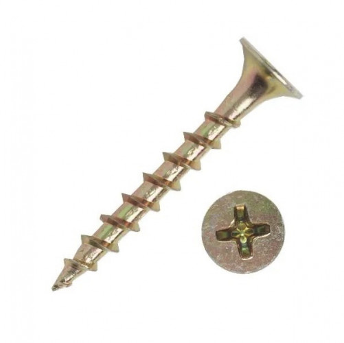 Саморез (шуруп) 3,5*45мм универсальный желтый с потайной головкой, 6000шт