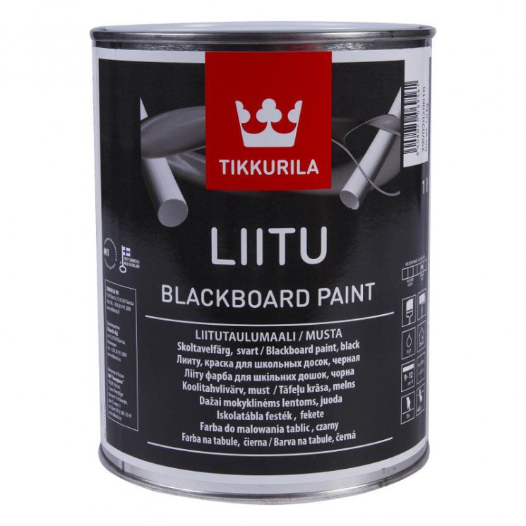 Краска для школьных досок Tikkurila Liitu матовая черный 1 л