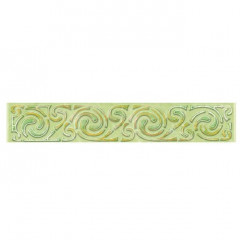 Бордюр 200*55 мм Веста, салатный с золотом, ВКЗ