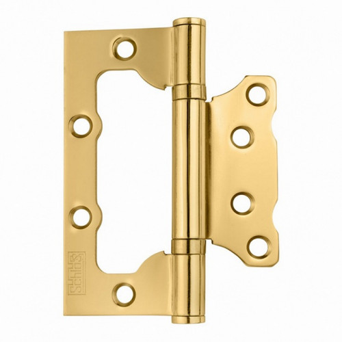 Петля бабочка накладная для дверей без притвора Золото Шлосс 04012, 2шт