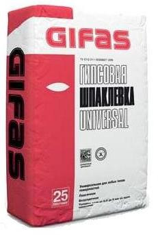 Шпаклевка гипсовая Universal, 25кг Gifas