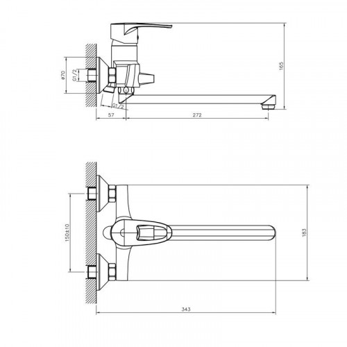 Смеситель для ванны одноручный поворотный излив Decoroom DR70043
