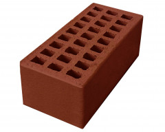 Кирпич керамический утолщенный пустотелый лицевой Красный М-150 Ревда