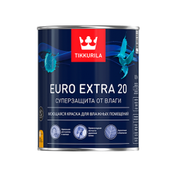 Краска акриловая Tikkurila Euro Extra 20 влагостойкая моющаяся полуматовая белый 0.9 л